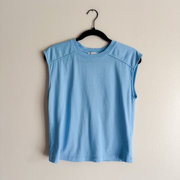 Nation Ltd Perry Day Dream Blue Muscle Tank XS Organic Cotton - Picture 2 of 8